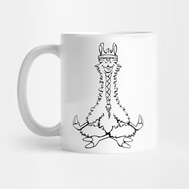 Meditating Llama - Line Drawing by sketchtodigital